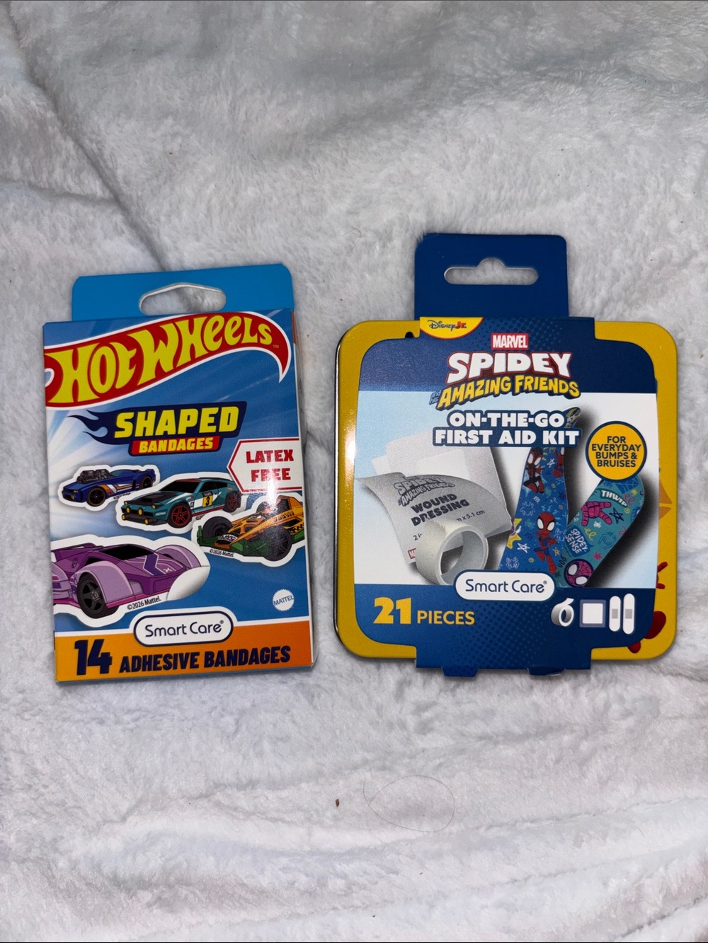 Spider-Man and Hot Wheels First Aid Kit with bandaids New